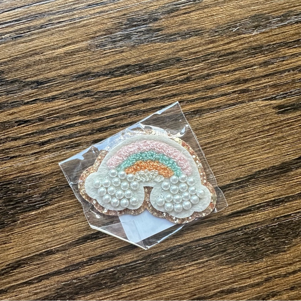 Stoney Clover Lane glitter Rainbow Patch with Pearls